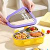 Stainless Steel Lunch Box Students Office Workers - 3-Compartment Bento Container With Lid Utensils Triangular Shape