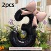 2pcs Photo Props Number Balloons 40inch Bownot Balloons  Anniversary Decoration