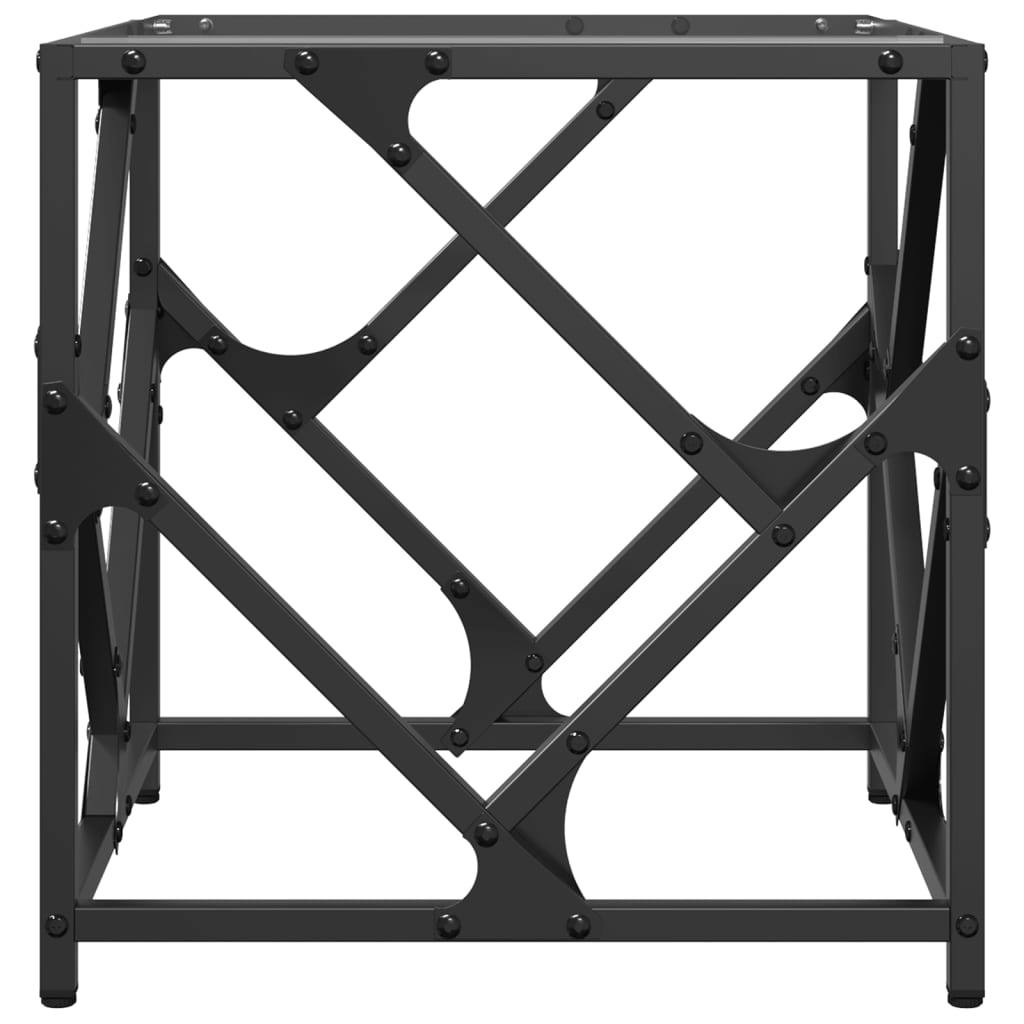 Coffee Table with Glass Top Transparent 40 x 40 x 41 cm Steel