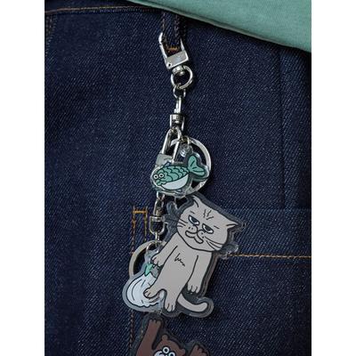 STUDIO SOCKSTOP OOSS Sensitive Cat Character Acrylic Keychain Beige
