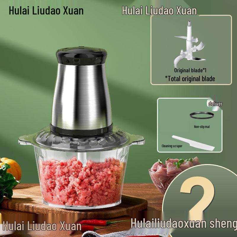 Large Capacity Stainless Steel Meat Grinder & Multifunctional Electric Food Processor for Home Use