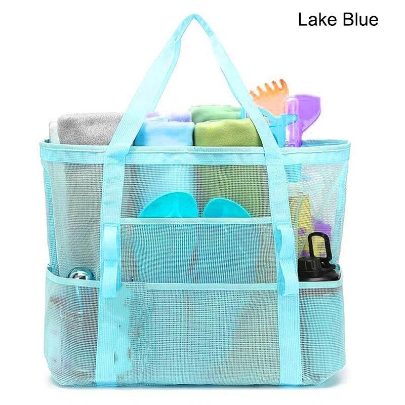 Oversized Mesh Beach Wash Bag, Large Capacity Storage Bag, Foldable Mesh Beach Tote Bag, Beach