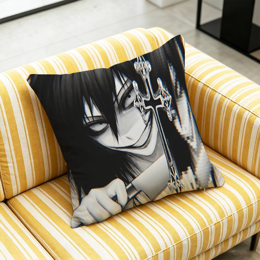 For Creepypasta Killer Jeff Throw Pillow Case 30cm 50cm 45cm DIY Square Pillowcase Square Office Cushion Cover