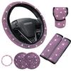 Rhinestone Bling Car Interior Accessories Set Steering Wheel Protective Case  Car Protection