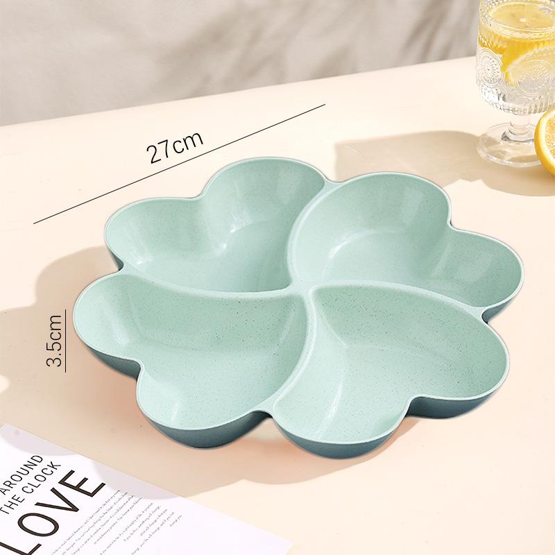 Wheat Straw Creative Lucky Grass Fruit Plate Home Living Room Desktop Grid Candy Box Fruit Snacks Dried Fruit Plate