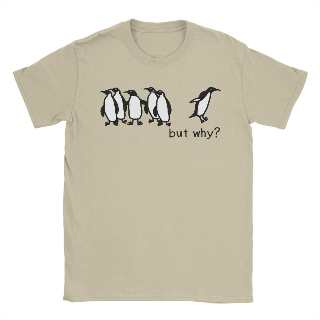 Nihilist Penguin But Why meme TShirt for Unisex Novelty Pure Cotton Tee Shirt Round Collar Short Sleeve T Shirts 6XL Tops