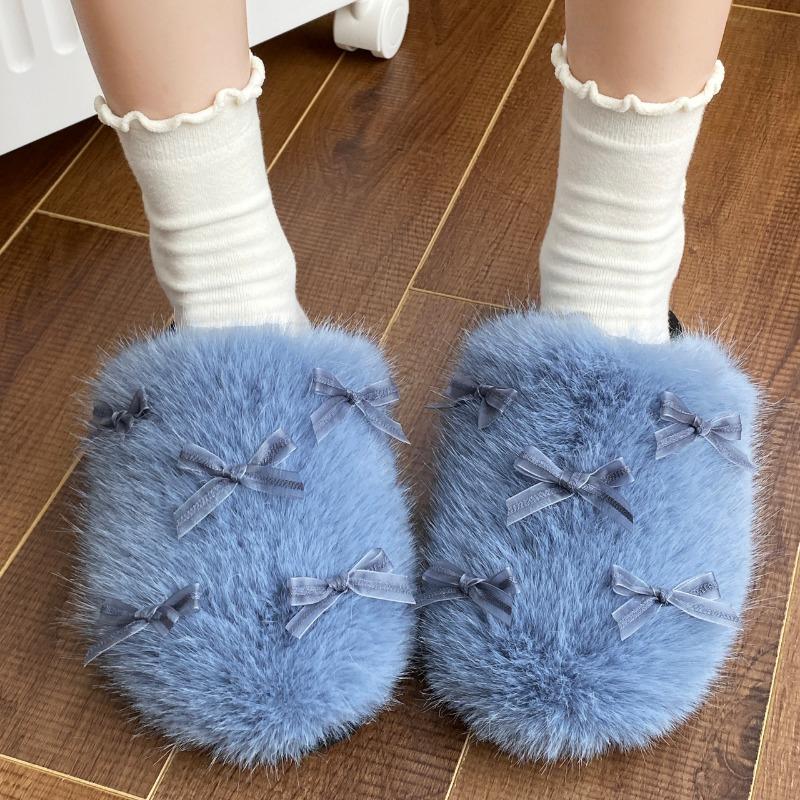 Fashion 2025 New Popular Hairy for Women in Autumn Winter New for Home Use Non Slip Height Increasing  Women's Warm Cotton Slippers