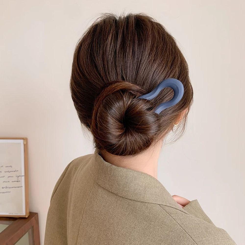 U-Shaped Hairpin Resin Hair Sticks Elegant Hair Fork  for Women Girls