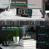 KOSUMOSU Digital Clock for Bedroom 6.7in Small Digital Alarm Clock Black, Dimming,12/24h,Date,Day of Week, Indoor Temperature,Desk Clocks for