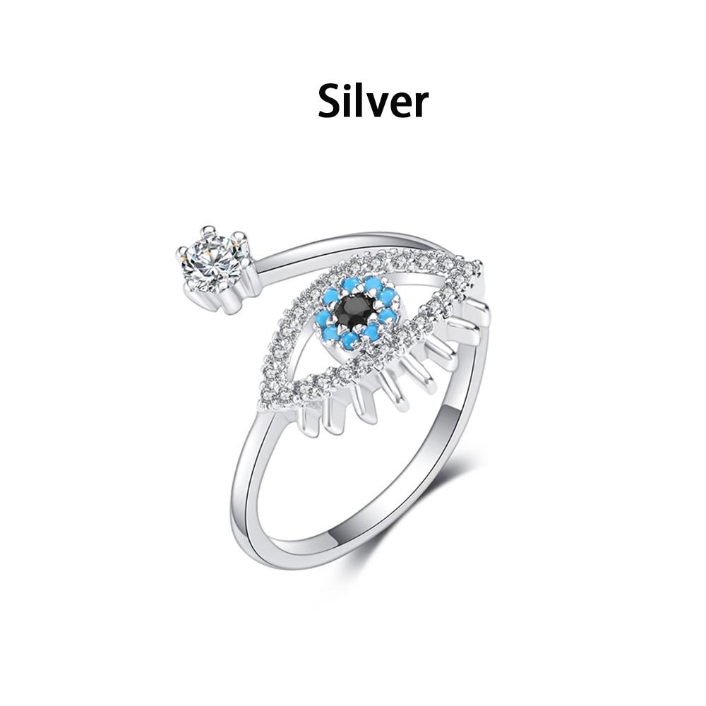 

Fashion Cubic Zircon Turkey Round Eye Ring Classical Adjustable Evil Eye Open Ring For Women Engagement Bohemia Jewelry Gift adjustable серебряный