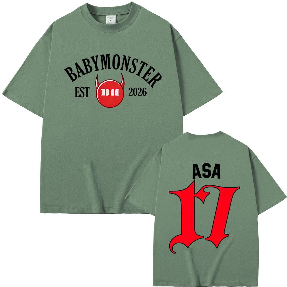 Babymonster Ahyeon Asa Rami Rora Ruka Pharita Chiquita Tour 2026 Tshirt Unisex Women Fashion Oversized Cotton Short Sleeve T Shirt