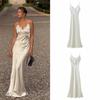 European American Women's Lace Patchwork Satin Sling Dress
