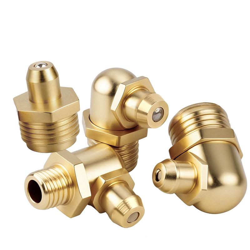 Yigu Brass Grease Fittings M6/M8/M10 Straight & 45° Angled Nipples, Connectors, Nozzles, Gun Accessories