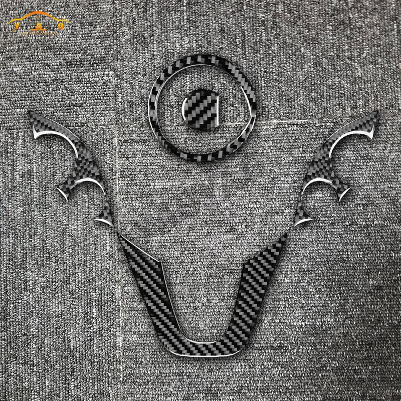 Car Sticker For Benz Smart 453 Fortwo 2016- Carbon Fiber Steering Wheel Decoration Cover Trim Car Accessories