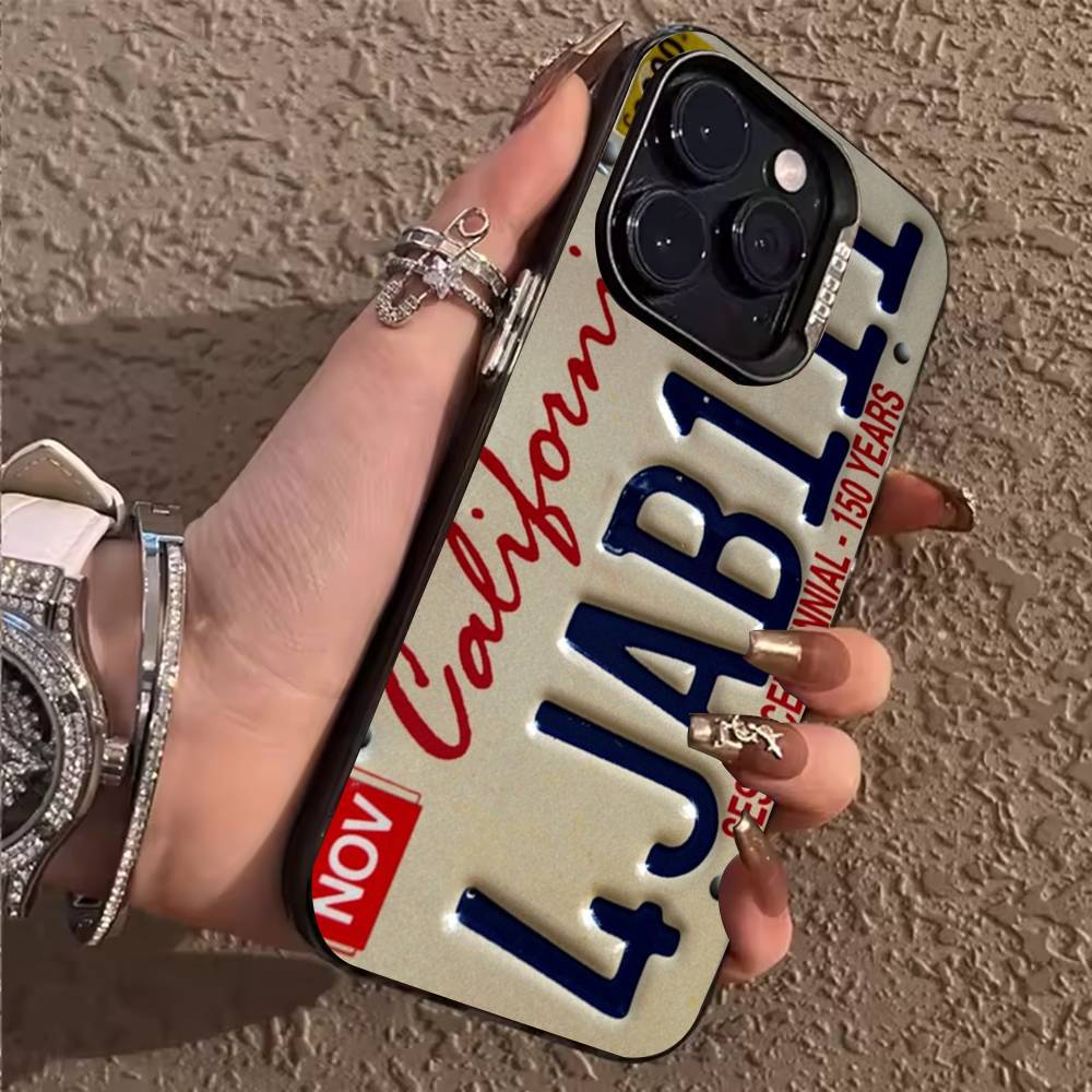 

License Plate Phone Case for iPhone 17,16,15,14,13,12,11,Pro,X,Xs,Max,Plus Shockproof Cover iPhone14PRO