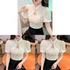 Tshirt Women Summer Bubble Sleeve Hollow Out With Embroidery For Casual Wear