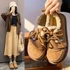 Autumn Winter Women's Cotton Shoes Outdoor Flat Plush Warm Womens Loafers Casual Slip-On Comfortable Women's Shoes Zapatos Mujer