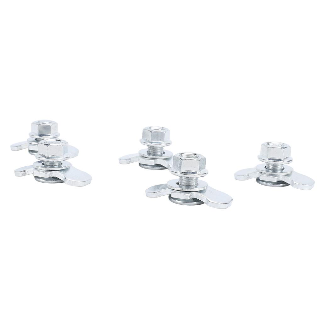 5pcs L Track Double Lug Threaded Stud Nut Fitting M10x20mm for Truck Bed Trailer Cargo Control Pickup RV ATV Silver