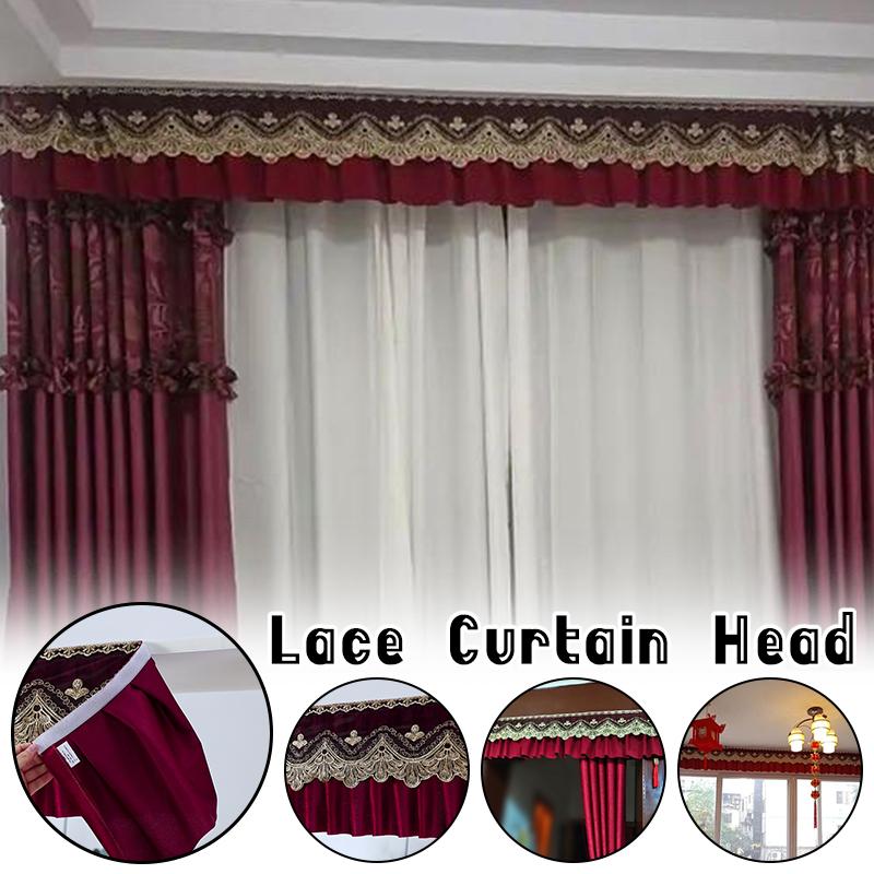 Light Luxury European Lace Velvet Curtain Head Retro Modern Embroidery Lace Short Curtain Tablecloth Sofa Towel Cover DIY Trims