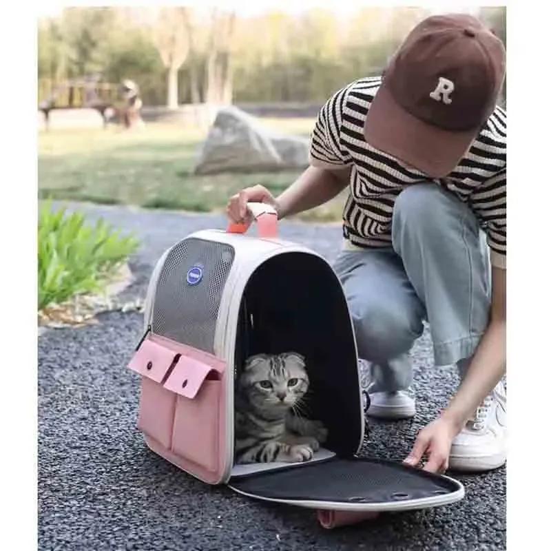 Regulowany Pasek Torba do Przenoszenia Zwierząt Składany Plecak dla Kota na Podróże na Świeżym Powietrzu Wentylacja Duża Pojemność Plecak Transporter dla Kota