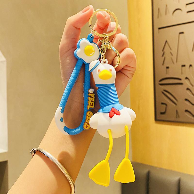 Stretchable Sailor Duck Keychain In Blue And White Great For Holiday Gifts