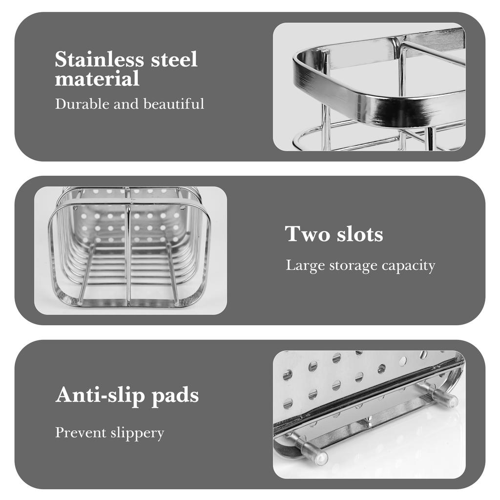 Linkidea Electric Toothbrush Stainless Steel Vanity Toothpaste Countertop Compatible with iO Series and Spinbrush Pro 7AM2M Holder, Stand, 2-Slot