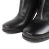 Great PRADA Knee-high boots Logo Metal Side Zip Leather black leather Women Used