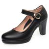 Fashion Women High Heels Women 2024 Soft Leather Chunky Platform Pumps Woman Wedding Party Dance Office Shoes