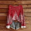 Women's Fashion Long Sleeve Christmas Snowman Snowflake Print Jacket Cardigan