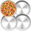 Stainless Steel Pizza Tray Set Of 4 - Round Pizza Baking Trays (26 Cm) - RiRi