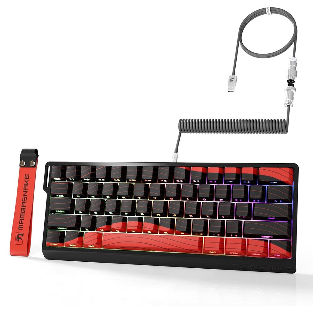 MAMBASNAKE X60HE Rapid Trigger Gaming RT Magnetic 8000Hz Polling Wireless HE SnapKeys No Dead RGB PBT Keycaps for 8K Coiled Cable Official Direct