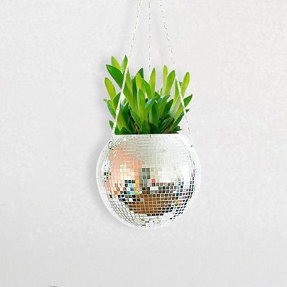 Disco Ball Hanging Flower Creative Hanging Basket, Plant Planting Basin, Garden Decoration
