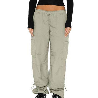Women's Clothing Solid Color Cargo Pants Fashion Loose Straps Multiple Bags Straight Tube Elastic Workwear Casual Pants