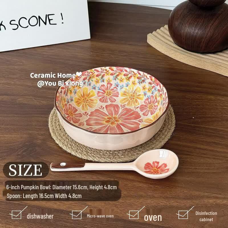 Pomelo Dandelion Ceramic Handle Bowl