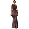 2026 Spring European & American Asymmetrical Neck Sleeveless Open Back Bodycon Dress