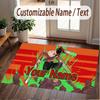 Custom Name Crystal Velvet Rug,Chainsaw Man Comfortable Anti Slip Floor Mat For Room Decoration