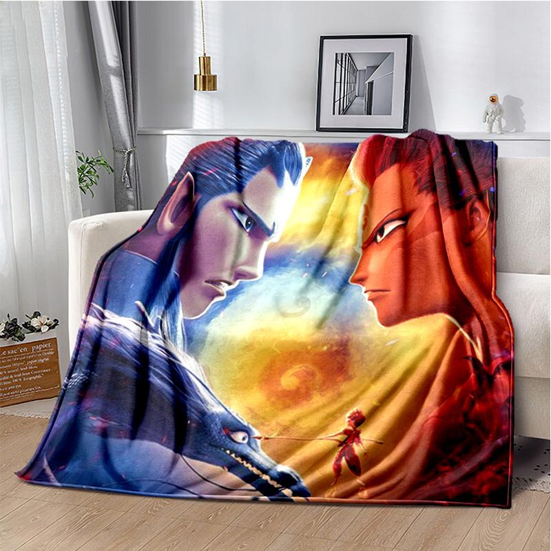 Nezha Flannel Office Student Nap Blanket: Winter Air Conditioning Sofa Picnic - Soft and Cozy Shawl Wrap