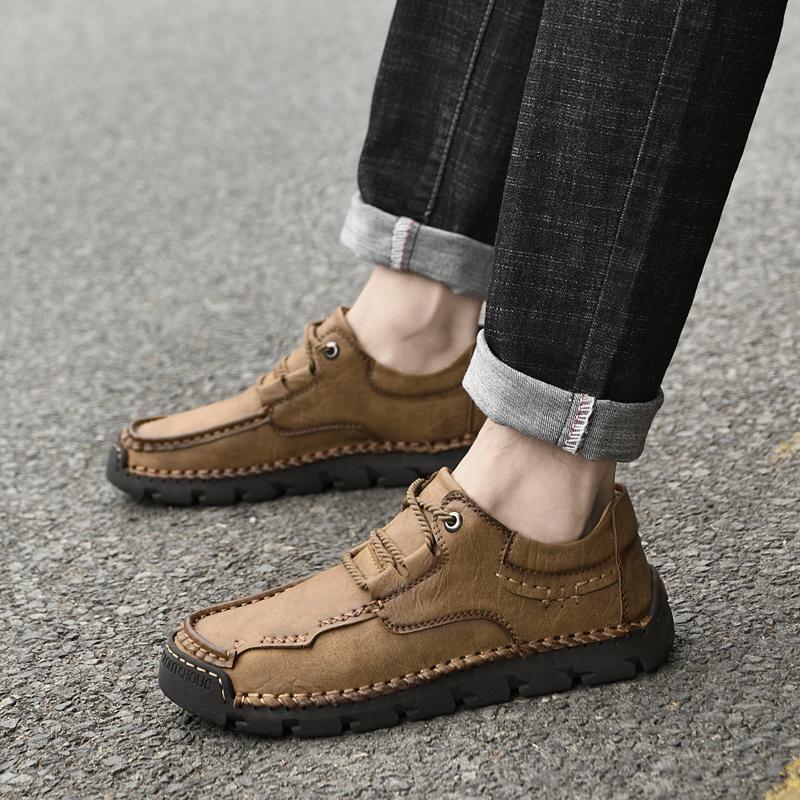 38-48 Herren Übergröße Einfache und Modische Lässige Lederschuhe Outdoor Low Cut Wanderschuhe