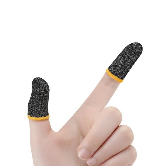 2Pcs Sweat Proof Carbon Fiber Mobile Game Finger Sleeves Cots Thumb Protector