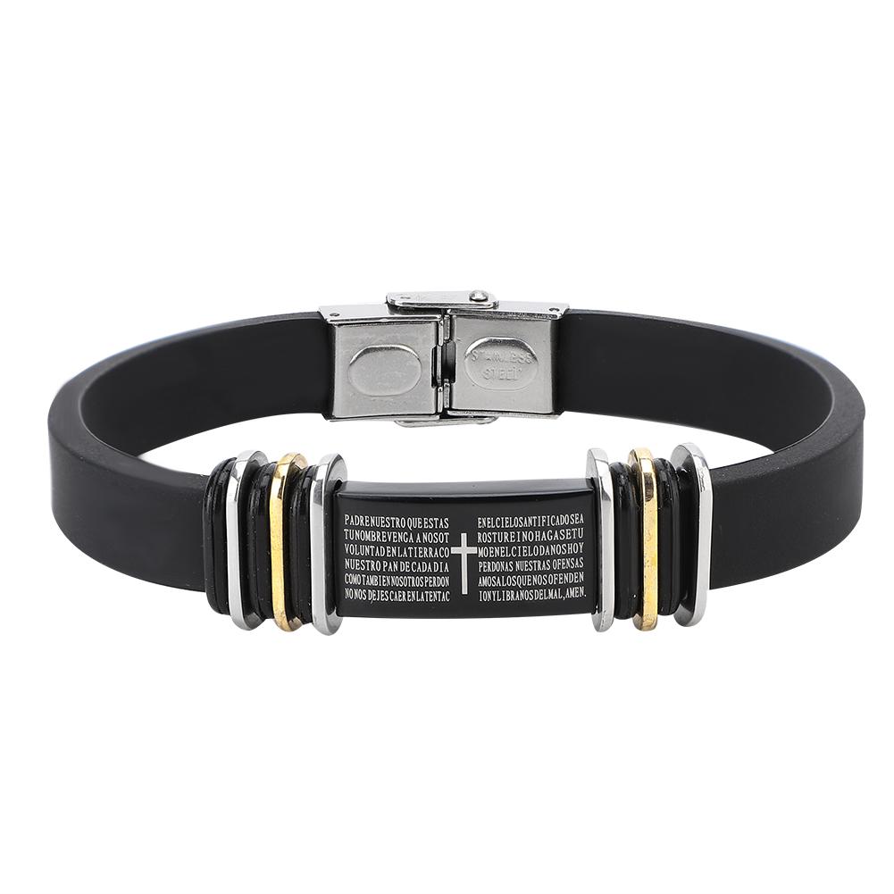 

Модный мужской силиконовый браслет из нержавеющей стали, спортивный браслет для мужчин