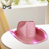 LED Light-Up Cowboy Hat Retro Western Style Luminous 5 Color Available Sunshade Sequin Cap Christmas Party Nightclubs Performance Photo Prop Cap