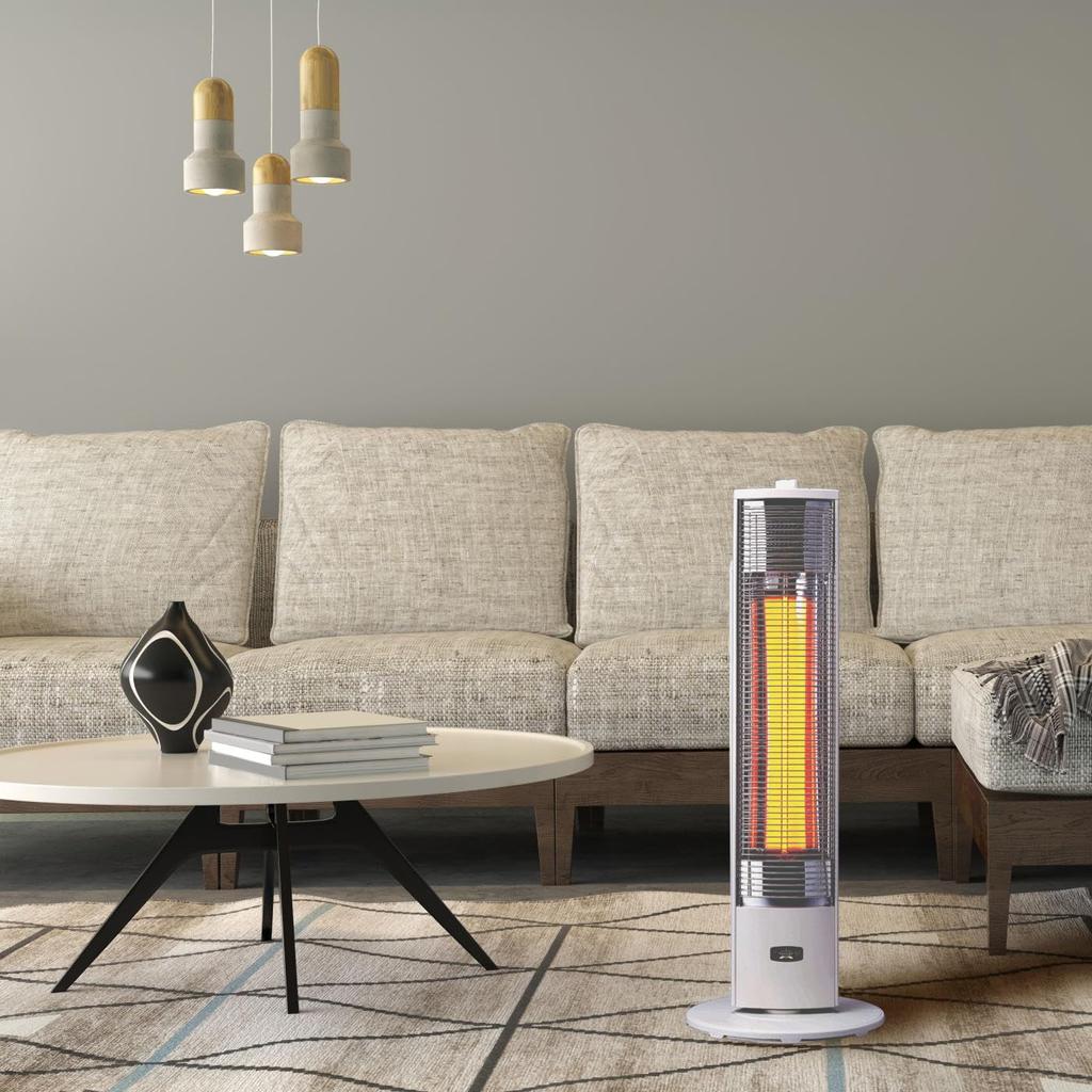 Aladdin AEH-GM905N-W Electric Stove, Far-Infrared Graphite Heater, 900W, White