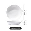 Nordic Stone Pattern Ceramic Soup and Salad Bowl, Deep Dish Tableware, Black/White.