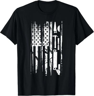 American Flag Woodworking Carpenter Wood Working Gift Unisex T-Shirt