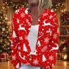 Women's Christmas Print Long Sleeve Knit Cardigan Sweater Button Front for Fall Winter
