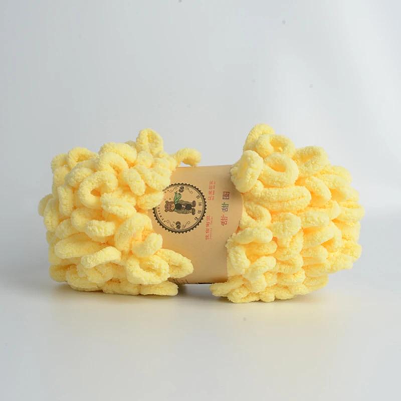 500g/Lot Hand Knitting Finger Loop Yarn Crochet Super Warm Puffy Circle Cotton Braided Rope Puffy Smart Polyester Sock Toy