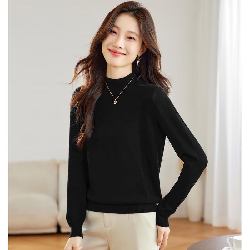 SNOWFLYING Women's Mock Neck Long Sleeve Knit Top