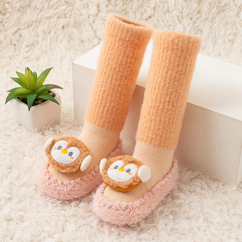 Cozy Velvet-Lined Non-slip Toddler Floor Socks - Autumn/Winter High Top Style