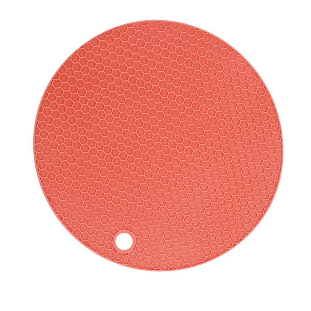 Heat Resistant Mat Silicone Slip Proof Round 17cm Heat Insulation Pad for Kitchen Countertop