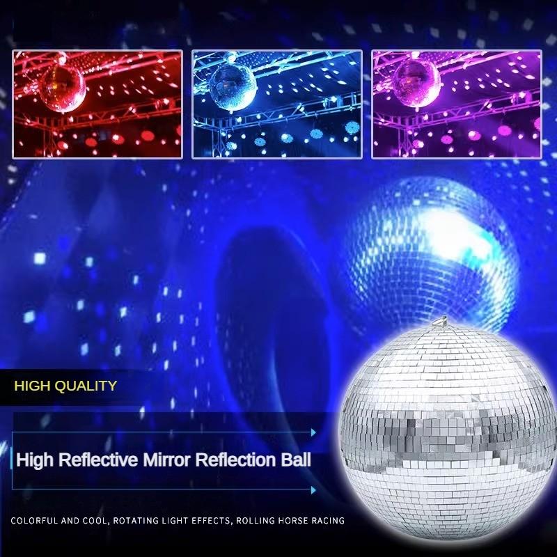Silver Disco Reflective Ball KTV Bar Wedding Party  Disco Ball 360 ° Rotating Mirror Reflective Sphere